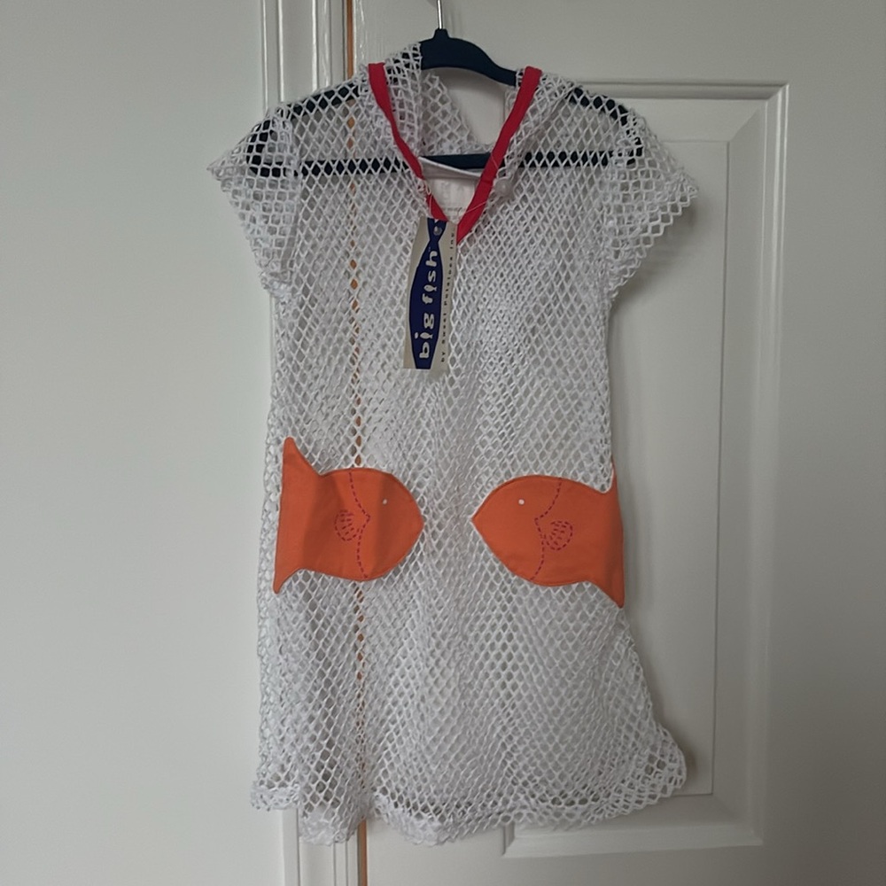 NWT Big Fish Girls toddler swim fishnet coverup size 4